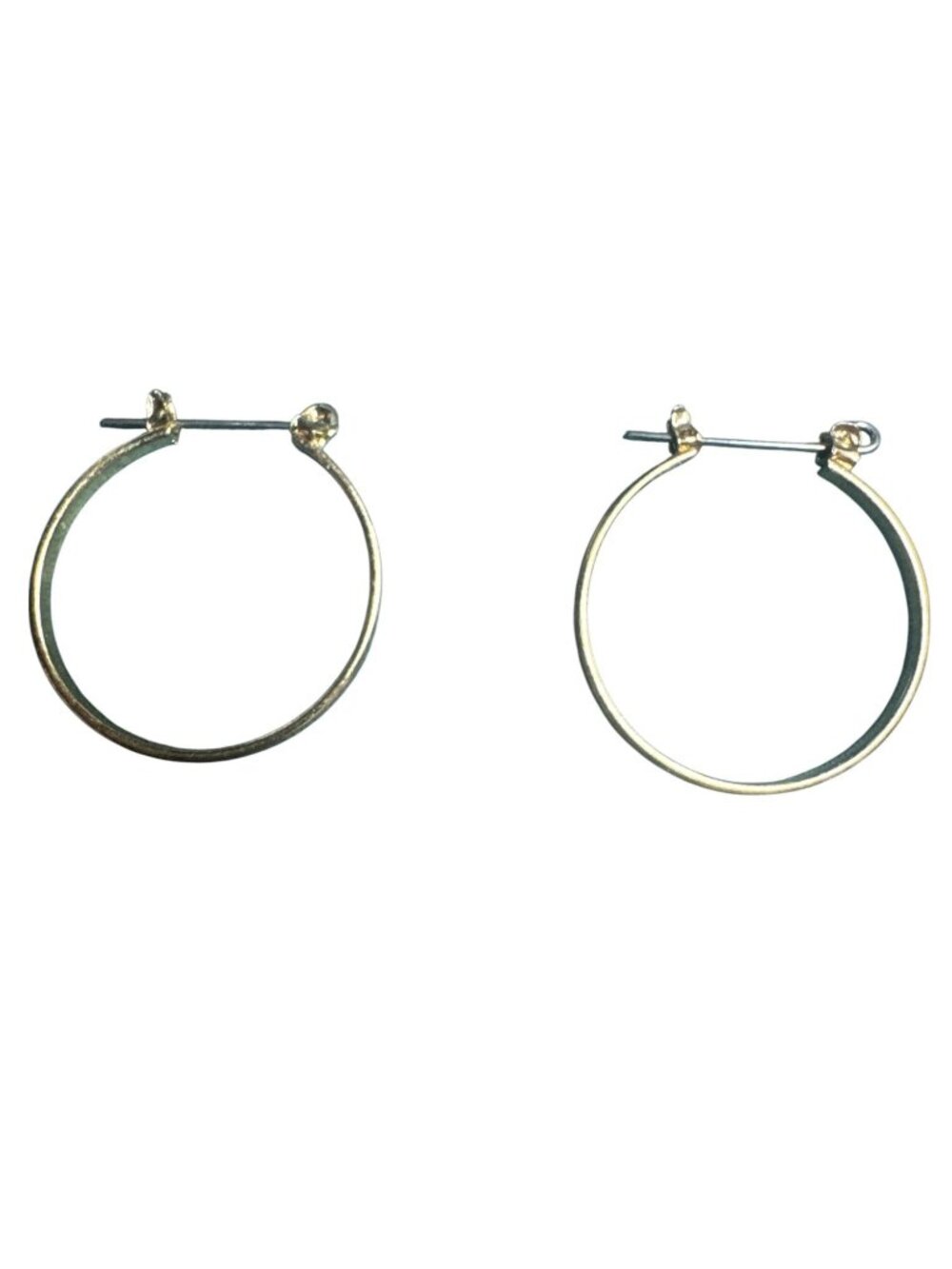 Gold-Tone Hoop Earrings With Secure Hinged Clasps For Women